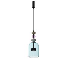 5046/12L L-VISION ODL24 369 черный/голубой/металл/стекло/керамика Подвес LED 12W 4000К 1400Лм PALLETA