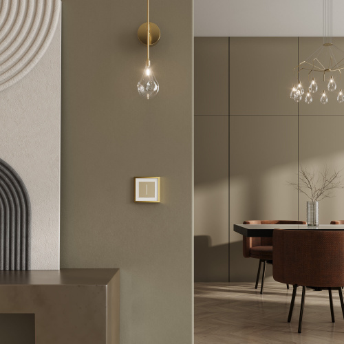 W0012853/ Рамка на 1 пост Baguette (белый/золотистая латунь) W0012853 фото 4