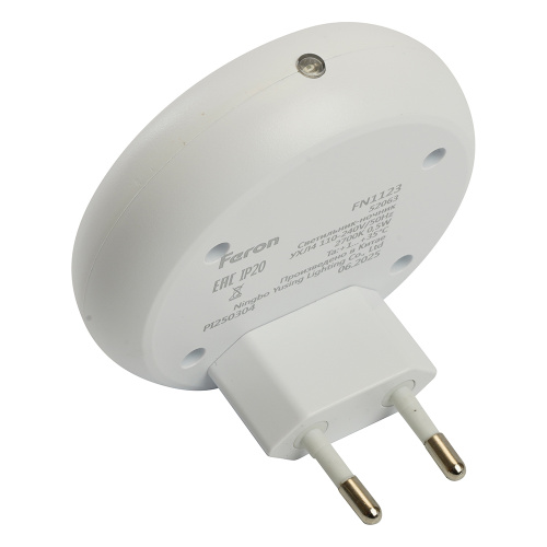 Светильник ночник Feron FN1123 0,5W 230V, белый фото 5 Светильник ночник Feron FN1123 0,5W 230V, белый фото 5