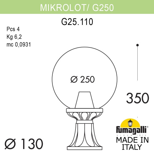 Fumagalli Ландшафтный фонарь FUMAGALLI MICROLOT/G250. G25.110.000.VXE27 фото 2 Fumagalli Ландшафтный фонарь FUMAGALLI MICROLOT/G250. G25.110.000.VXE27 фото 2