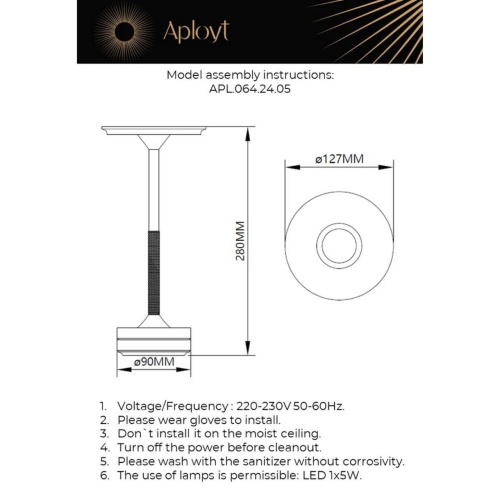 Настольная лампа APL.064.24.05 фото 6