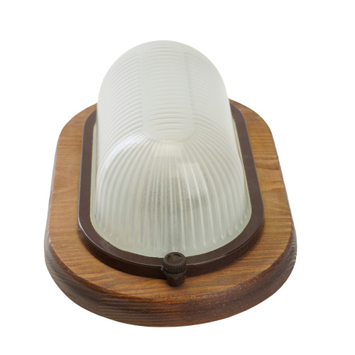 Светильник накладной IP54, 220V 60Вт Е27, дерево, орех, овал НБО 04-60-021 фото 7