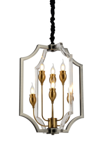 Подвесная люстра Lumina Deco Modesco LDP 8014-3+3 BK+AK Подвесная люстра Lumina Deco Modesco LDP 8014-3+3 BK+AK