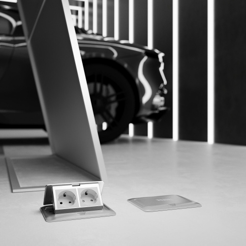 W8074065/ Выдвижной блок (Лючок) на 4 модуля (серебряный) W8074065 фото 3 W8074065/ Выдвижной блок (Лючок) на 4 модуля (серебряный) W8074065 фото 3