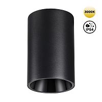 359418 OVER NT24 430 черный Светильник накладной влагозащищённый IP54 LED 10W 170-265V 3000К 830Лм RECTE