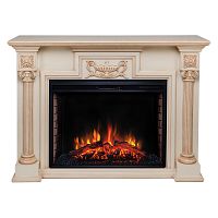 Каминокомплект LONDON/ЛОНДОН Бежевый дуб с бежевой патиной с очагом Электроочаг EPSILON/ЭПСИЛОН 33