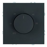 Терморегулятор механический (механизм), STEKKER, 230В, 3500Вт, серия Эмили, RSW00-5120-05, черный уголь, soft touch