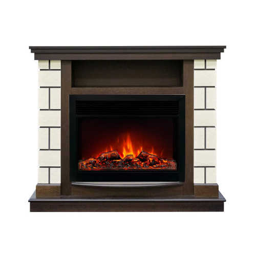 Каминокомплект SALERNO/САЛЕРНО Античный дуб с очагом Электроочаг MOONBLAZE LUX/МУНБЛЕЙЗ