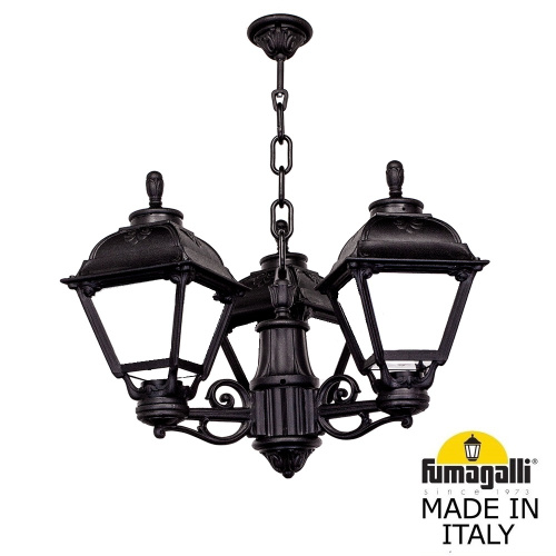 Fumagalli Подвесной уличный светильник (ЛЮСТРА) FUMAGALLI SICHEM/CEFA 3L U23.120.S30.AYE27 Fumagalli Подвесной уличный светильник (ЛЮСТРА) FUMAGALLI SICHEM/CEFA 3L U23.120.S30.AYE27