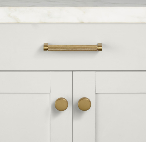 Ручка-кнопка Lambeth Knurled d.3.2 Polished Brass фото 2