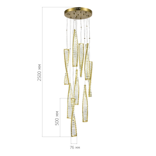 SL6205.303.09 Светильник подвесной ST-Luce Латунь/Прозрачный LED 1*99W 4000K ELICA фото 3