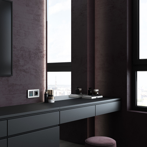 Рамка из металла на 2 поста Platinum алюминий W0022606 фото 4