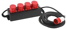 Удлинитель силовой ЭРА IND380-U-4e-5x4-10m-IP44 на 380В на каучуковой колодке 4 розетки 4xCEE 5P 10м КГ 5х4 32A IP44 Б0057319