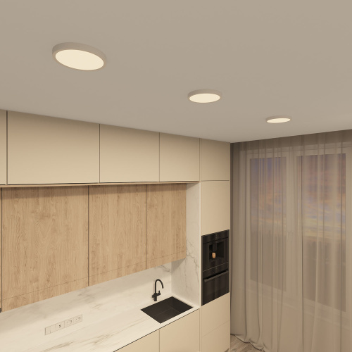 DK6520-WH Накладной светильник THIN, IP40, 18W, 3000K/4000K/6500K, переключатель цветовой температуры на корпусе, белый, полимер фото 7