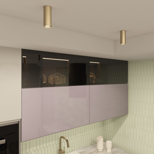 DK2051-SG Накладной светильник, IP 20, 15 Вт, GU10, матовое золото, алюминий фото 3