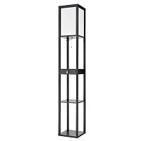 8092/1F COMFI LN26 460 черный/белый, дерево/текстиль Торшер Е27 1*60W 220V PRACTIC