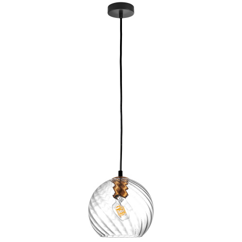 806130 Подвес NUBELLA 1х12W (led) E27 ЧЕРНЫЙ/БРОНЗА/ПРОЗРАЧНЫЙ