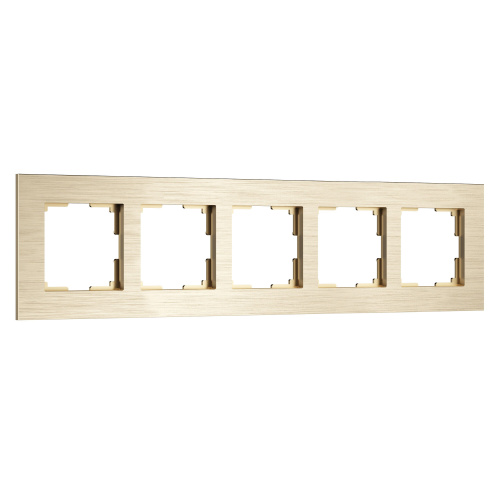 Рамка из металла на 5 постов AluMax шампань алюминий W0053511 Рамка из металла на 5 постов AluMax шампань алюминий W0053511