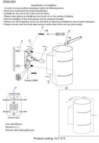 Бра Crystal Lux CLT 013 BL фото 2 Бра Crystal Lux CLT 013 BL фото 2