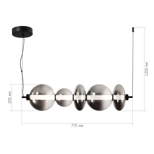 SL6119.413.40 Светильник подвесной ST-Luce Черный/Дымчато-Серый LED 1*40W 3000K PERLINA фото 2