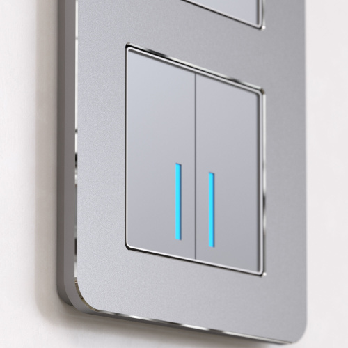 Рамка из металла на 2 поста Platinum алюминий W0022606 фото 6