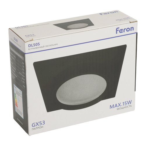 Светильник встраиваемый Feron DL505 потолочный GX53 черный квадрат IP44 фото 11