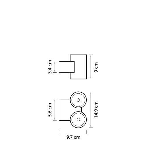352692 Светильник PARO LED 2*2*6W 1920LM 24G СЕРЫЙ 3000K IP65 фото 2 352692 Светильник PARO LED 2*2*6W 1920LM 24G СЕРЫЙ 3000K IP65 фото 2