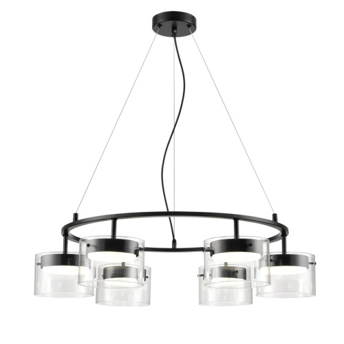 8232/6 COMFI LN26 230 черный/прозрачный, металл/стекло Светильник подвесной LED GX70 6*10W 220V NATALINA фото 3 8232/6 COMFI LN26 230 черный/прозрачный, металл/стекло Светильник подвесной LED GX70 6*10W 220V NATALINA фото 3