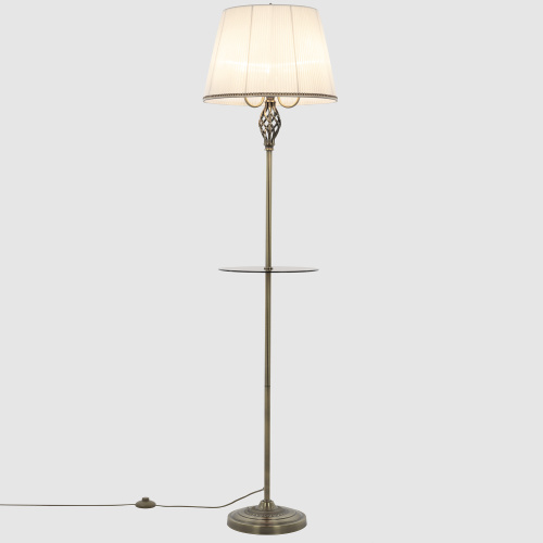 Citilux Вена CL402930T Торшер бронза со столиком и белым абажуром фото 3