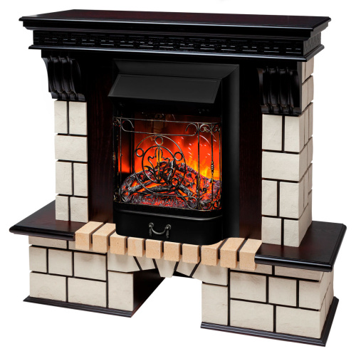 Каминокомплект STONE/СТОУН Античный дуб с очагом Электроочаг MAJESTIC LUX/МАДЖЕСТИК фото 9