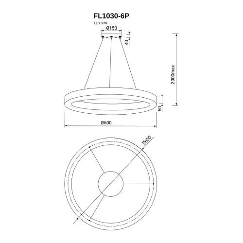 Подвесная люстра Modum FL1030-6P фото 2