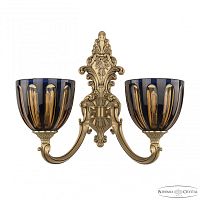 Бра бронзовые с хрусталём 7209B14/2/175 FP P1 U Amber-Blue/H-1H