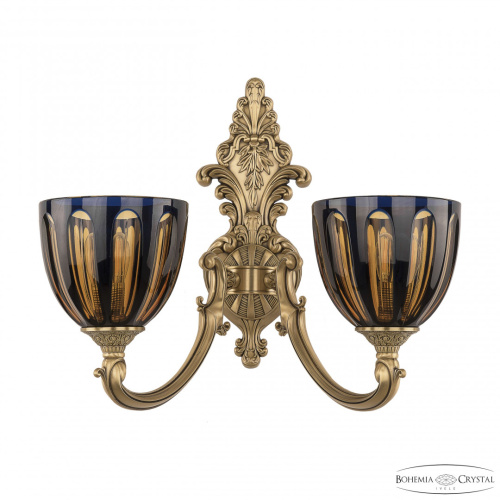 Бра бронзовые с хрусталём 7209B14/2/175 FP P1 U Amber-Blue/H-1H Бра бронзовые с хрусталём 7209B14/2/175 FP P1 U Amber-Blue/H-1H