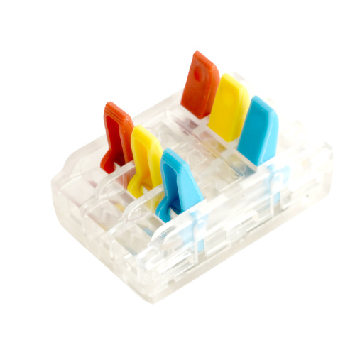 Клемма супер-компактная проходная серии 219 на 3 контакта STEKKER,LD219-423,  (DIY упак 10 шт) фото 3