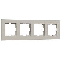 W0042917/ Рамка на 4 поста Slab (дымчатый софт) W0042917