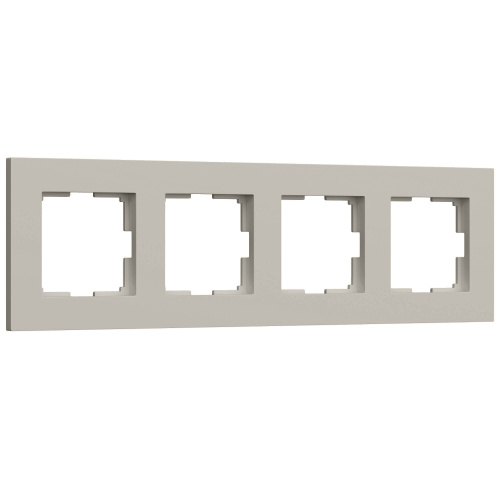 W0042917/ Рамка на 4 поста Slab (дымчатый софт) W0042917