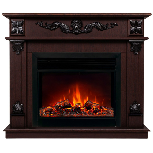 Каминокомплект PHILADELPHIA/ВЕРОНА Орех с очагом Электроочаг MOONBLAZE LUX/МУНБЛЕЙЗ