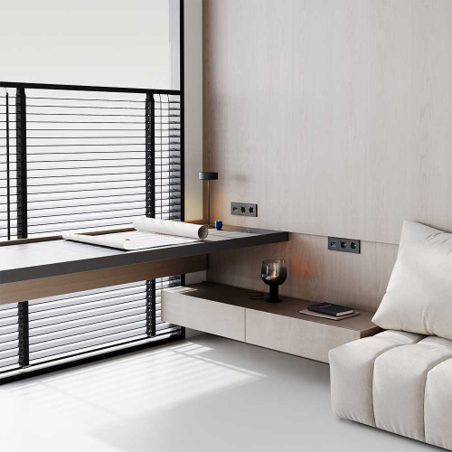 Рамка пластиковая Voltum S70 на 3 поста, (черный матовый) VLS100308 фото 3