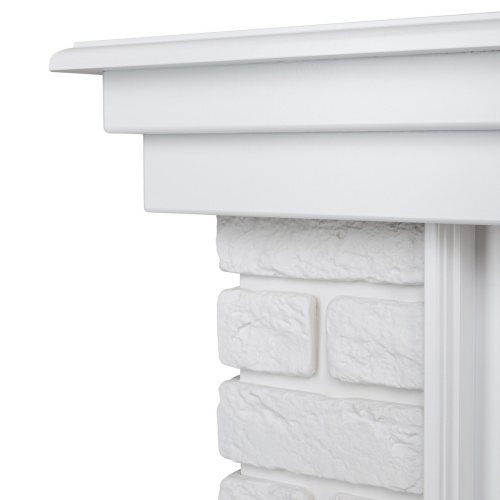 Каминокомплект BRIXTON/ЭЛЬБРУС Белый с очагом Электроочаг EVRIKA 25.5 фото 7