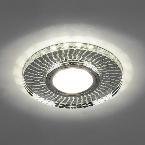 Светильник встраиваемый с LED подсветкой Feron CD979 потолочный MR16 G5.3 прозрачный, хром фото 3