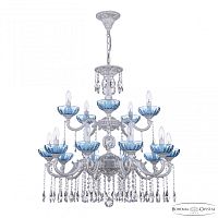 Люстра с хрустальными подвесками AL78101/10+5/250/2D A WMN P Aquamarine/M-1H Bohemia Ivele Crystal (Богемия Ивеле Кристалл)