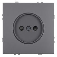 Розетка 1-местная с з/ш, б/з (механизм), СЗК, STEKKER, 250В, 16А, серия Эмили, RST16-5109-10ZK, платиново-серый, soft touch