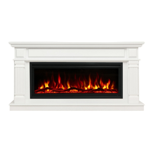 Каминокомплект ISLANDIA/СКАНДИ Белый дуб с очагом Электроочаг SAFITA/САФИТА 42