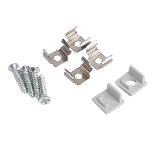 Профиль алюминиевый накладной, 10х10мм, серебро, CAB243 (в комплекте с матовым экраном, 2 заглушками, 4 крепежами) FERON фото 5