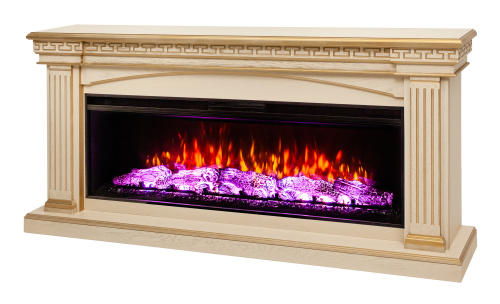 Каминокомплект CALLISTO/ПРАГА Бежевый дуб с золотой патиной с очагом Электроочаг JOKER/ДЖОКЕР 52 фото 3