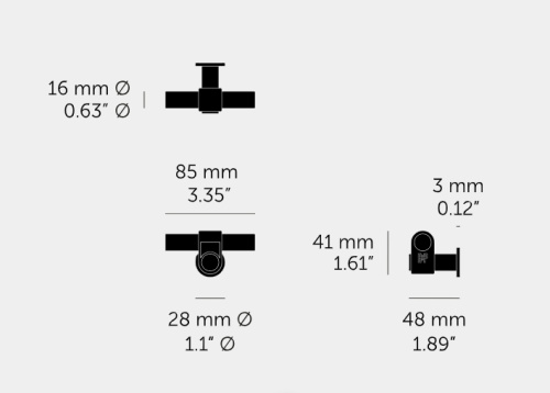 Ручка-кнопка T-Bar Cast Welders Black фото 4