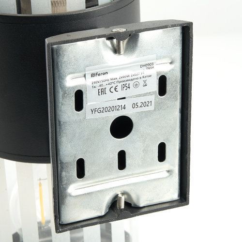 Светильник садово-парковый Feron DH0902, на стену,  E27 230V, черный фото 5