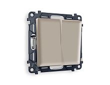 Комплект механизма 2-кл проходного выключателя AMBRELLA VOLT ALFA Серо-бежевый матовый QUANT (AP3630, VM120) MA363020