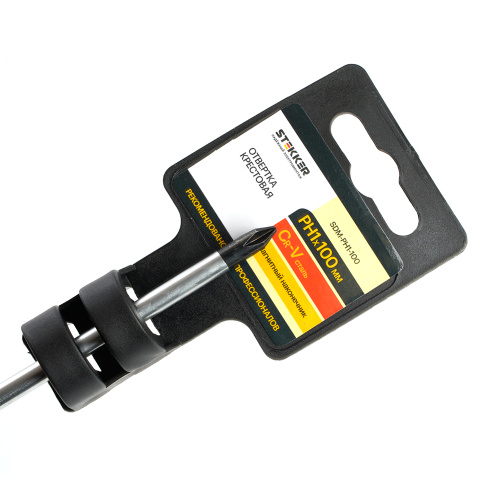 Отвертка крестовая STEKKER Ph 1 х 100 мм, Cr-V, SDM-PH1-100 фото 7