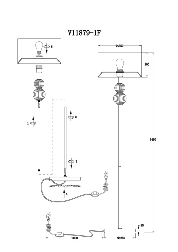 Торшер Moderli V11879-1F Brumi фото 7 Торшер Moderli V11879-1F Brumi фото 7